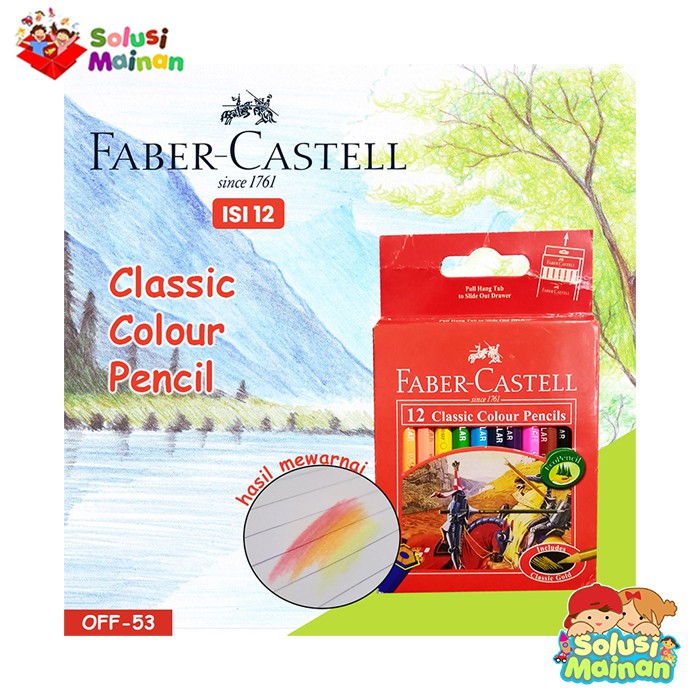 

Pensil Warna Faber Castell Classic Isi 12 warna / Pensil Warna Kayu