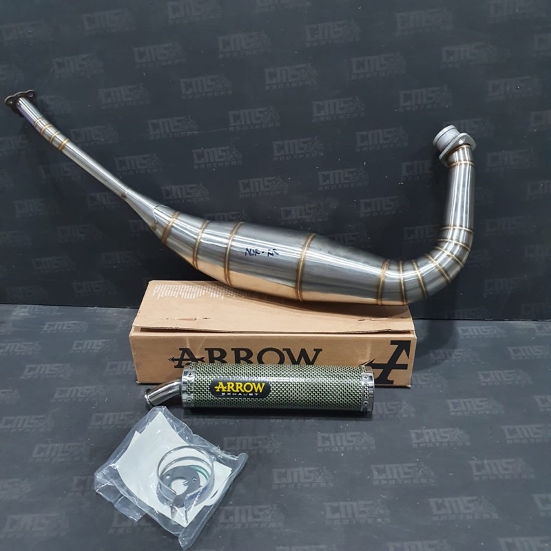Knalpot Racing Arrow 2T NSR RR Stainless Full System Original