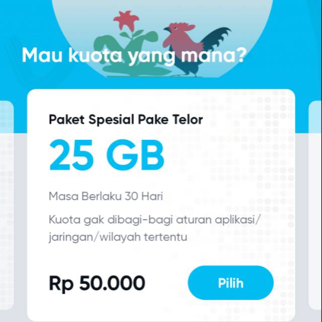 Kartu hup versi beta 25gb cuma 50rb