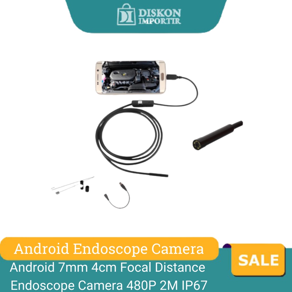 Android 7mm 4cm Focal Distance Endoscope Camera 480P 2M IP67