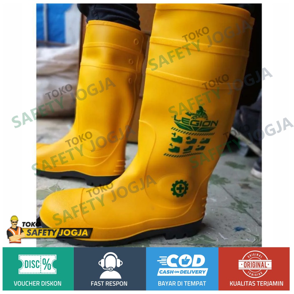 Sepatu Rubber Boot / Safety Boots Legion Ujung Besi