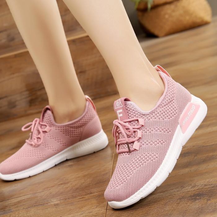 Paling Sesuai.. Sepatu Sneakers Wanita Pink Fashion Korea Original Import Bukan Lokal Bogor Size 36-