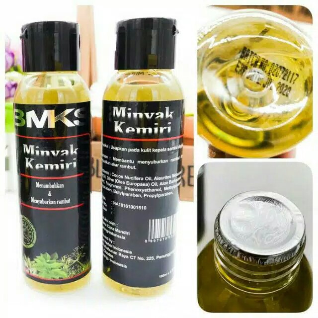 [ PENUMBUH RAMBUT BOTAK ] Minyak Kemiri Asli Bpom Obat Uban Penghitam Penyubur BMKS Original