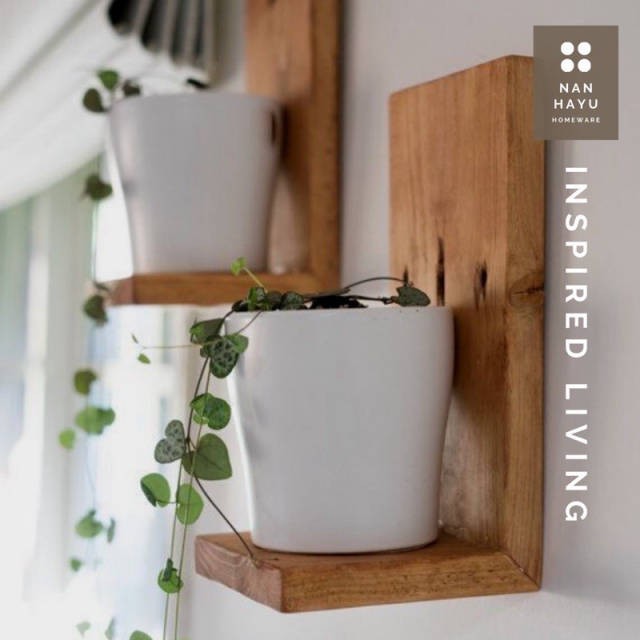 Rak Dinding Hiasan Dinding Ambalan Rak Kayu Tempel Dinding Tempat Buku Bunga L