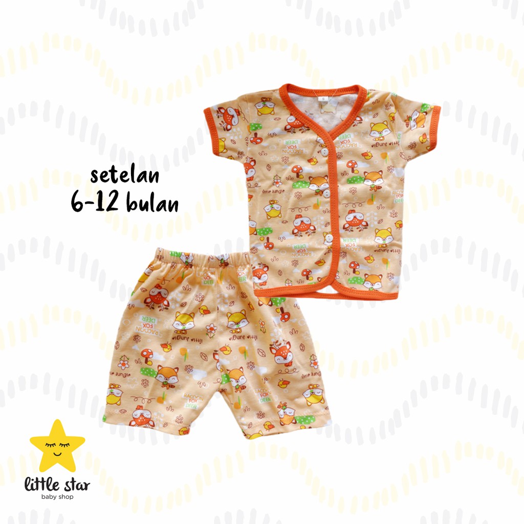 Y-lin Setelan Motif Lucu Anak Bayi Cewek Cowok | Baju Rumah Anak Bayi Unisex