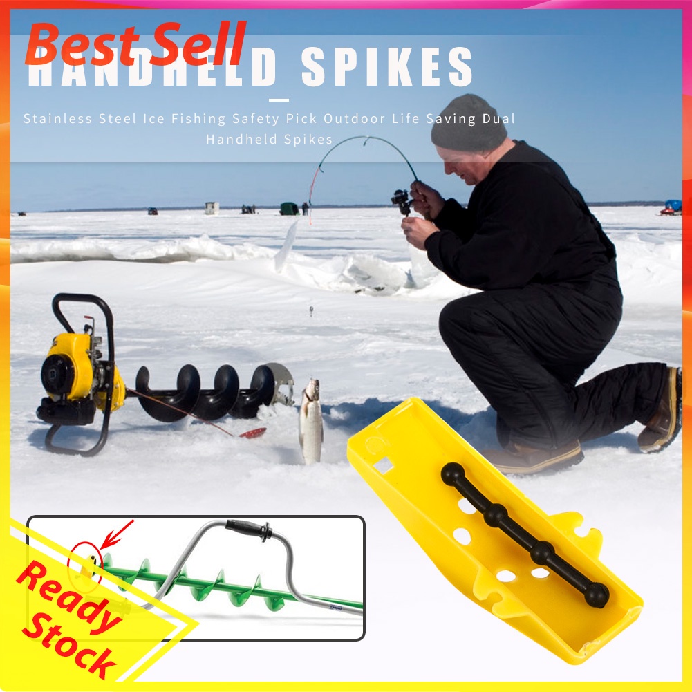 Winter Ice Fishing Tools Hand Spiral Drilling Ice Punch Drill Head Cover