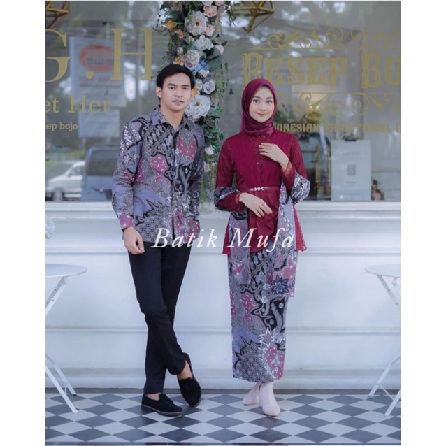 SET COUPLE AVEENA MAROON KEBAYA WISUDA KEBAYA TUNANGAN TERBARU BAJU KEBAYA KONDANGAN KEBAYA MODERN