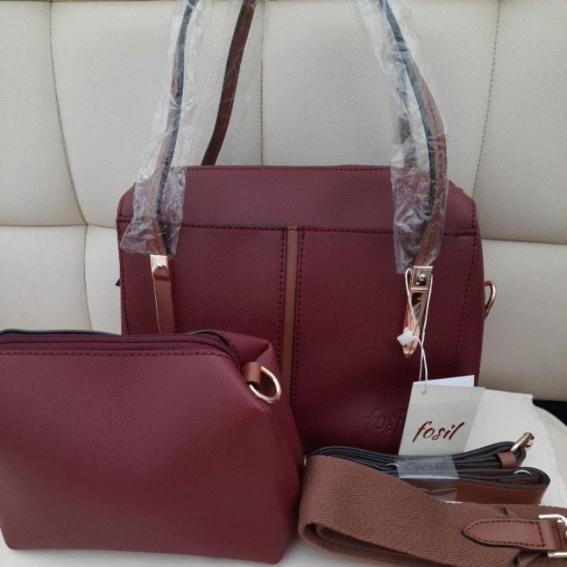 Tas Wanita Fosil Maroon
