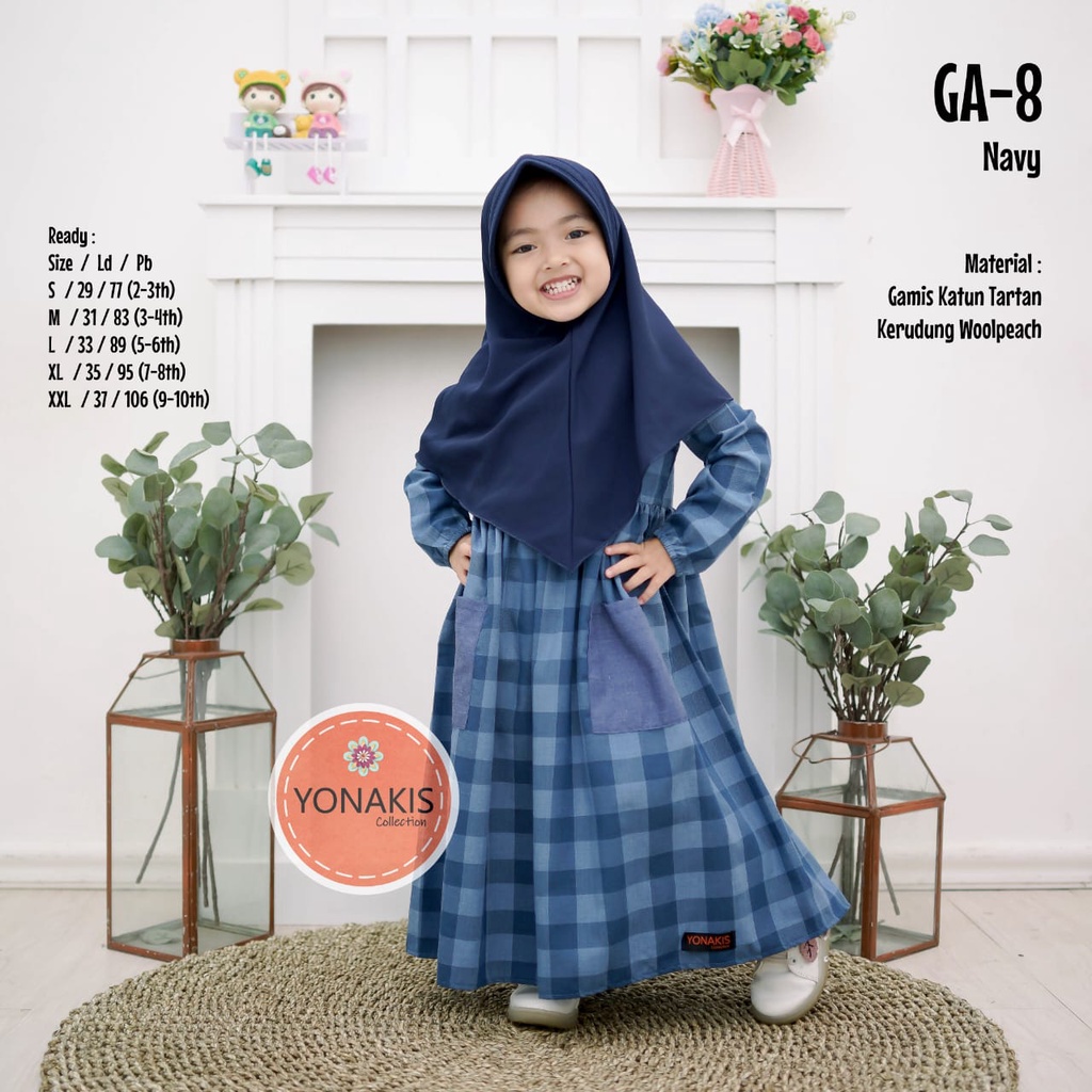 GA-8 DRES GAMIS anak muslim original produk by yonakis