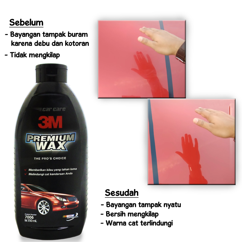 3M Auto Pengkilap Body Mobil 350 ML Combo 5 Pcs Premium Liquid Car Wax Motor CMB05-3M-7006