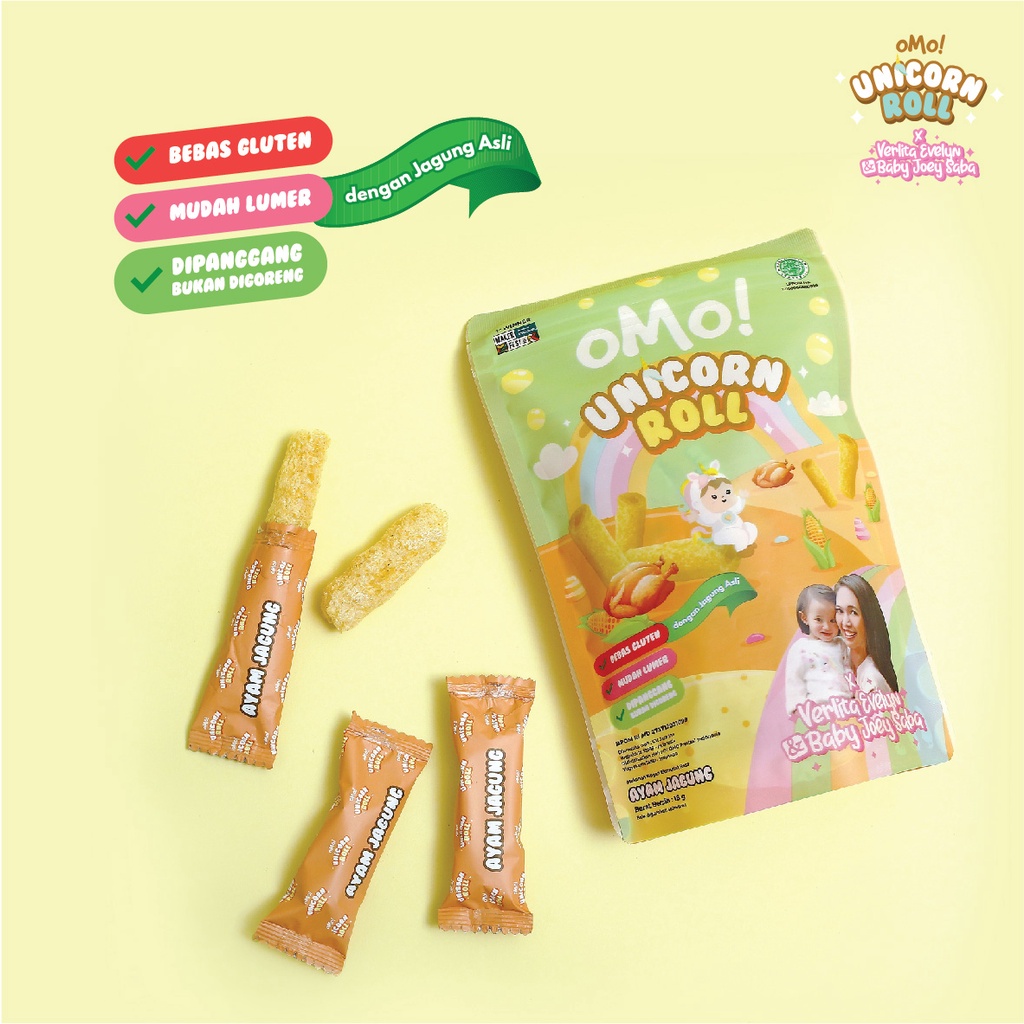 OMO Unicorn Roll -Ayam Jagung- snack bayi healthy snack