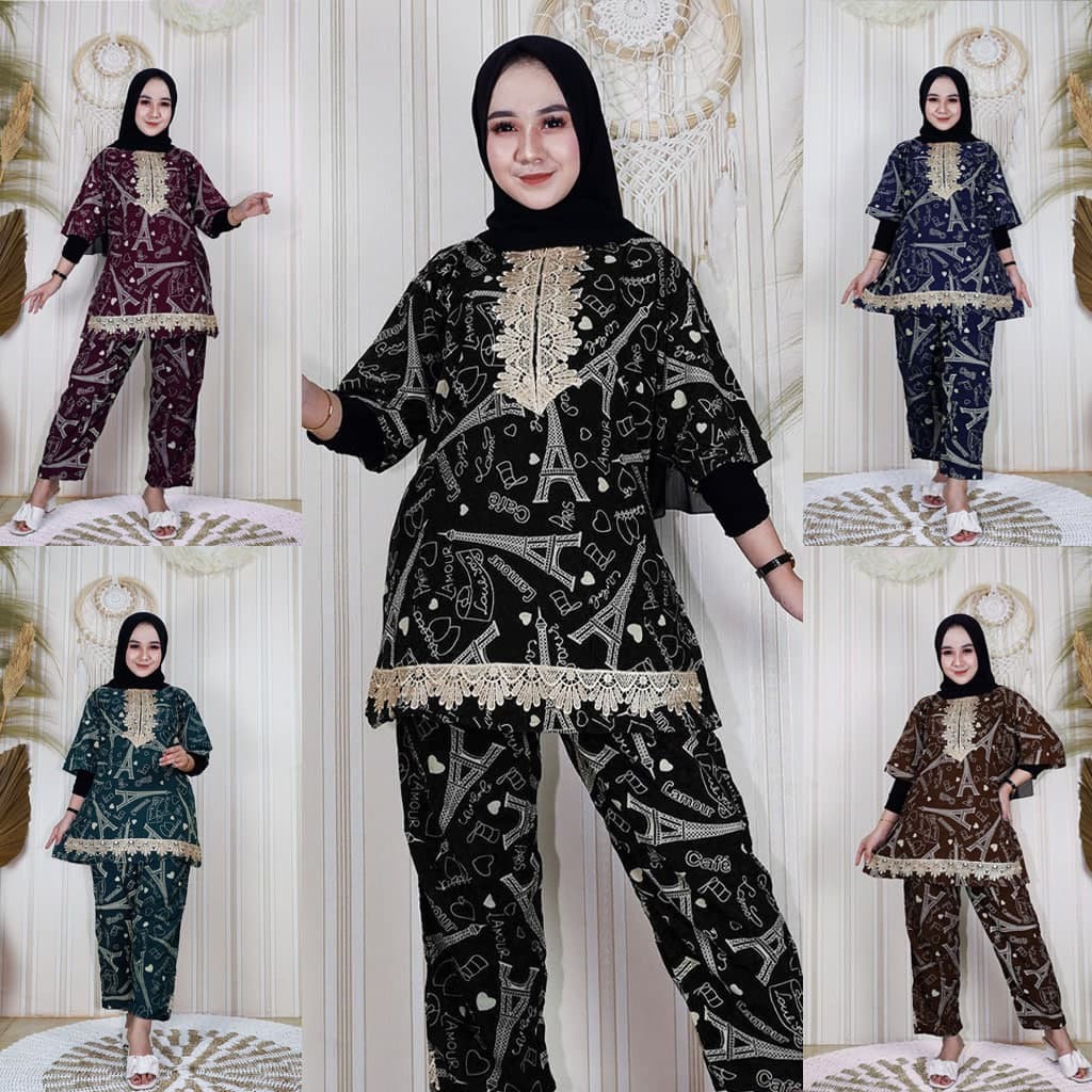 Termurah dan Bisa COD/ Daster Renda Busui/ Setelan Cp Renda Paris Busui