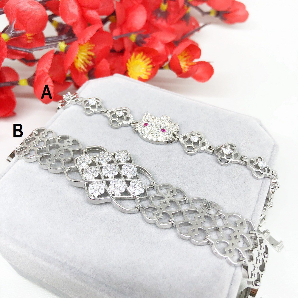 Gelang Rantai Meili Meilyn Rantai Warna Silver Lapis Emas Putih - BB337