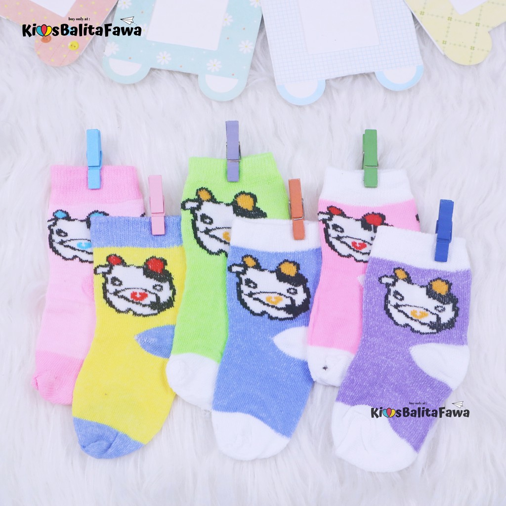 (ISI 6-12 PCS) Kaos Kaki Bayi Polos Warna 0-12 Bulan / SNI LEBIH MURAH Baby Socks Adem New Born Month Babycinnamon