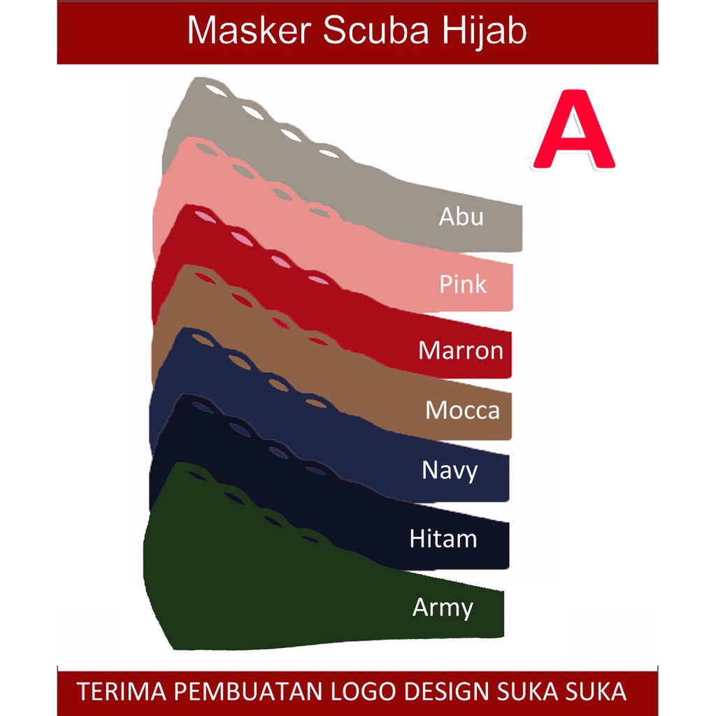 Masker Scuba Hijab WashableModel headloop Aneka Model