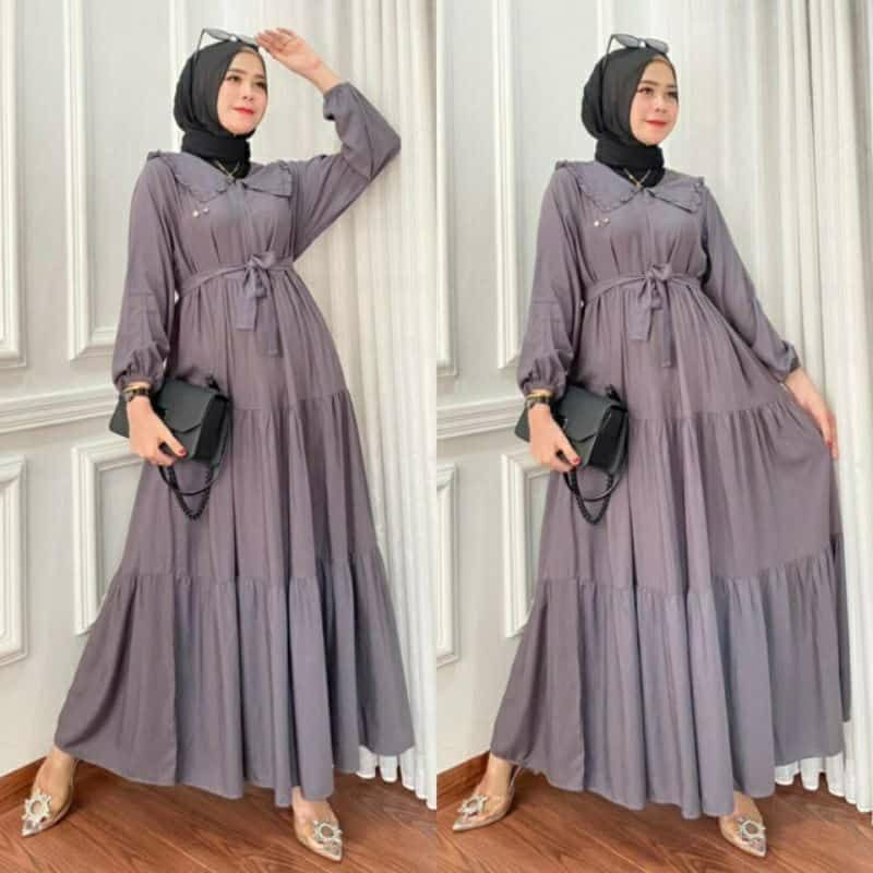 GAMIS NOORA JUMBO RAYON SUPER POLOS REMPEL SUSUN - GAMIS SYARI SUSUN - GAMIS SYARI REMPEL SUSUN