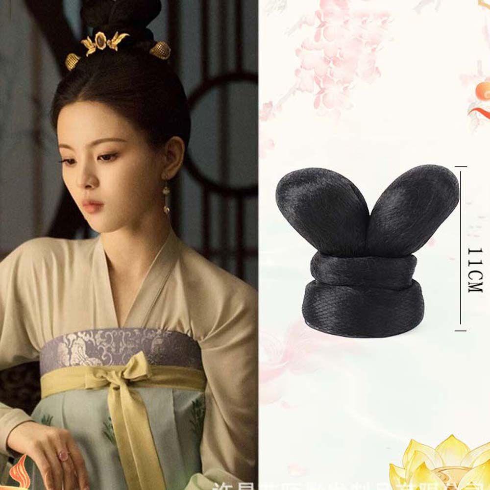 Mxbeauty Sanggul Rambut Cina Hitam Alami Rambut Sintetis Hanfu Hair Bun Chinese Princess Styling Wig Sanggul