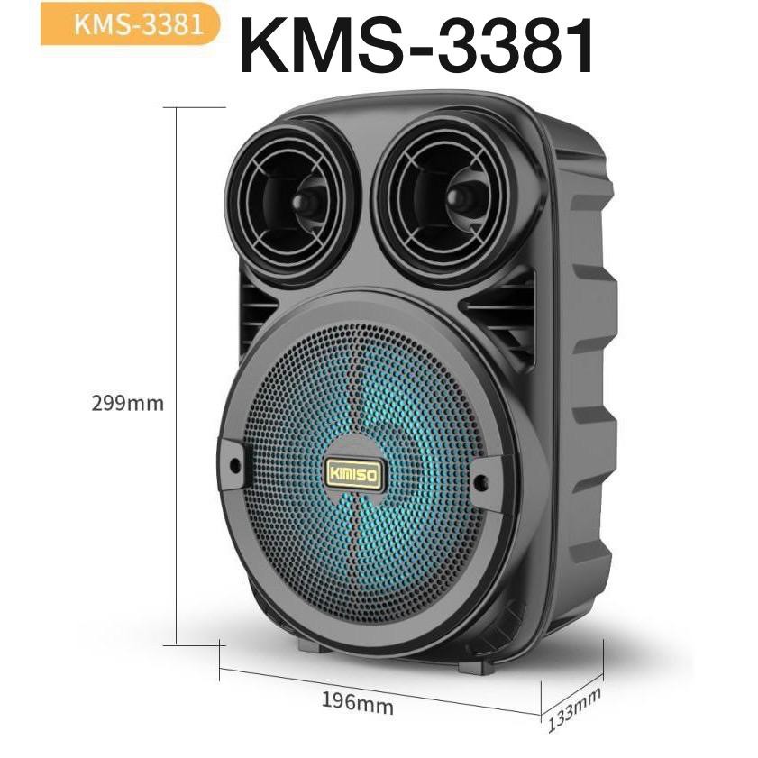 COD~Speaker Bluetooth KIMISO kms-3381 SERIES 6.5 Inchi Free Mic Karaoke FM Radio USB Memory AUX Mic