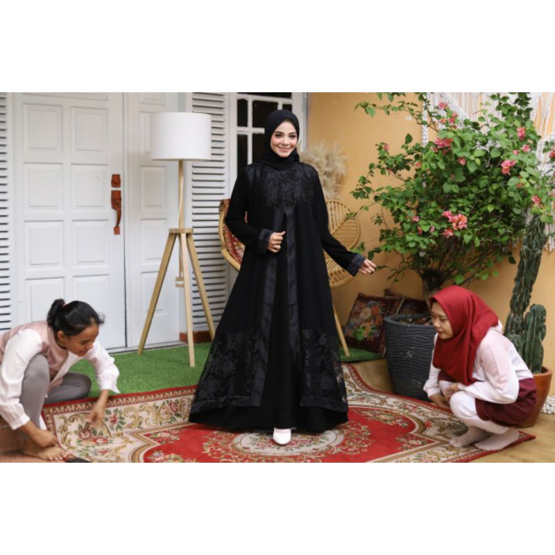 GALLERY EXCLUSIVE ABAYA HITAM GAMIS TURKEY 01 CANTIK DEWASA KOMBINASI RENDA GAMIS MUSLIM WANITA Turki