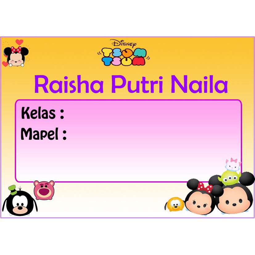 

Stiker Buku Tsum Tsum Label Buku Tsum Tsum Stiker Nama Untuk Buku