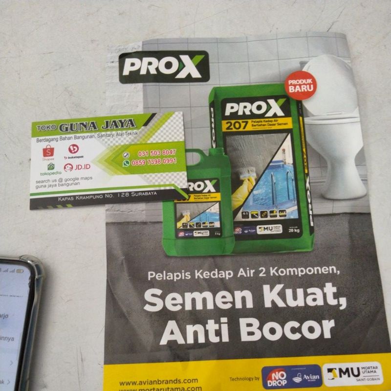 PROX Pelapis anti bocor 2 komponen, semen kuat anti bocor