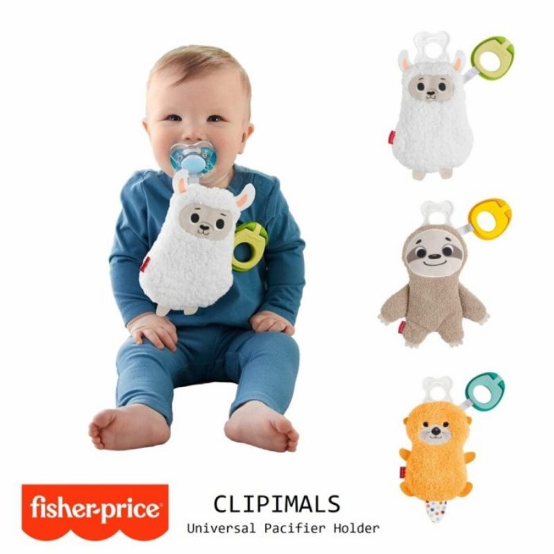 Fisher Price Clipimals Universal Pacifier Holder - Orange Otter