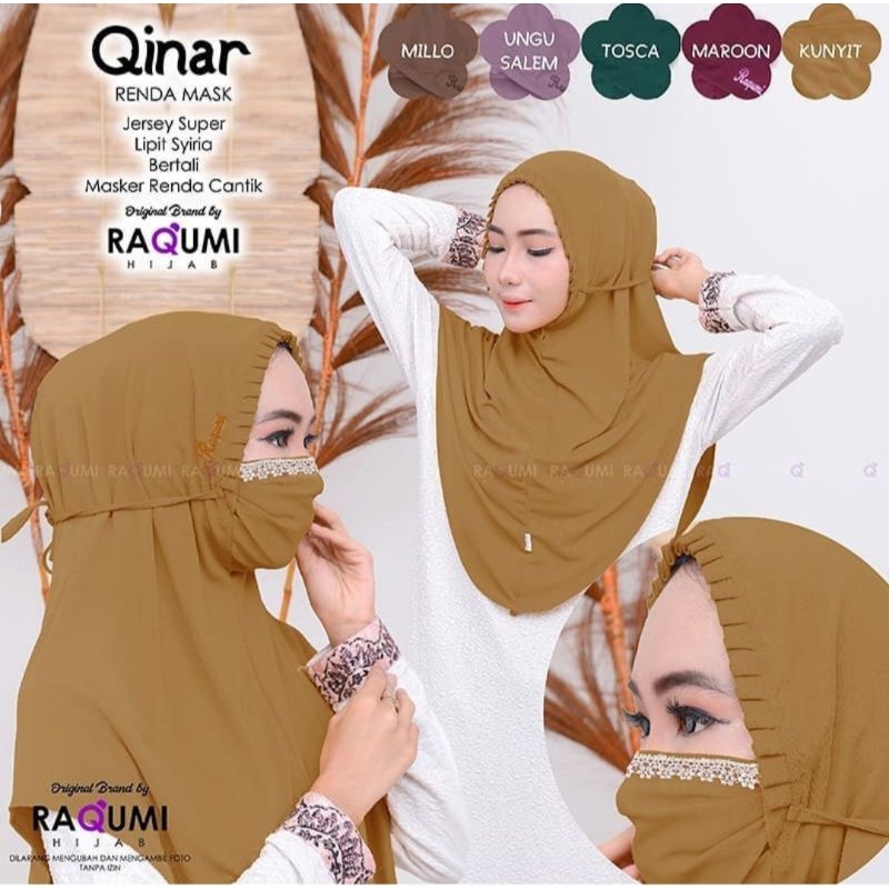 Qinar Hijab Original Raqumi Hijab Instan Raqumi Hijab Masker Raqumi