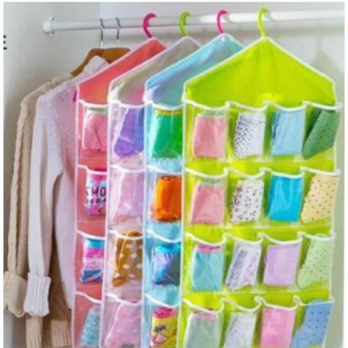 tempat celana dalam gantung hanger underwear pouch organizer