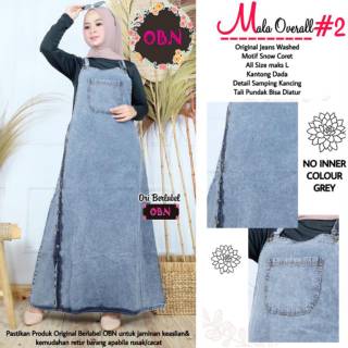 Mala Overall Baju  overall bahan  jeans  washed Long dress 