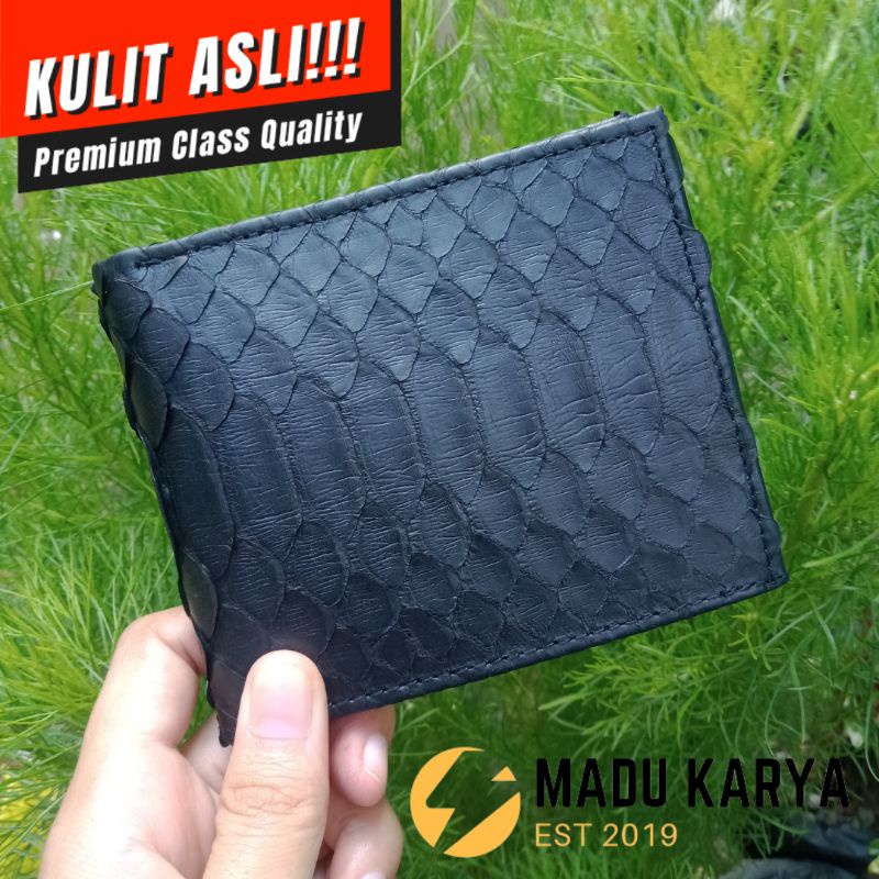 Dompet lipat Dompet pria 100% Dompet kulit ular phython full asli motif polos