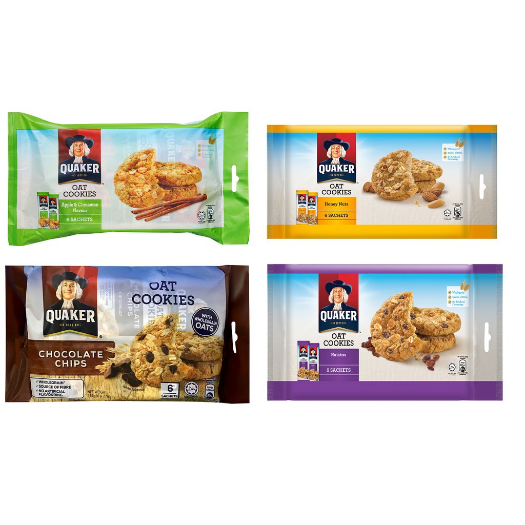 Jual Biskuit Quaker Oats Oatmeal Cookies Isi 6packs | Shopee Indonesia