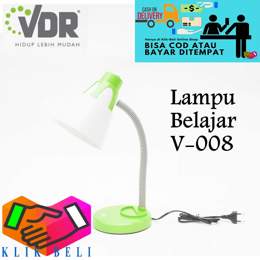 Lampu Meja Belajar Leher LED Fleksibel VDR V-007 / V-008 / V-009 PLC Lampu Bebek Lipat Desk Lamp