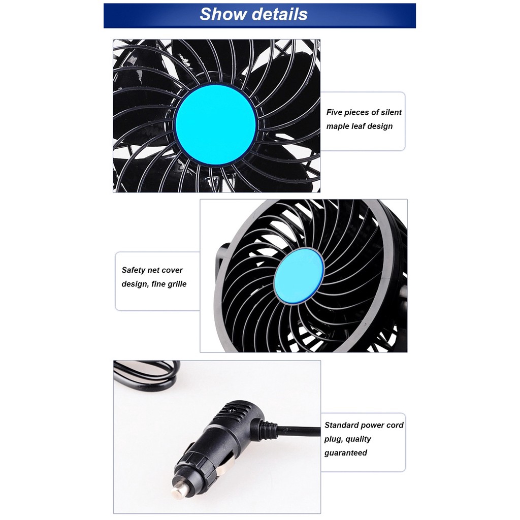 Kipas Angin Mobil Double Headed Fan / Kipas Angin Mobil 12 Volt/Kipas Mobil