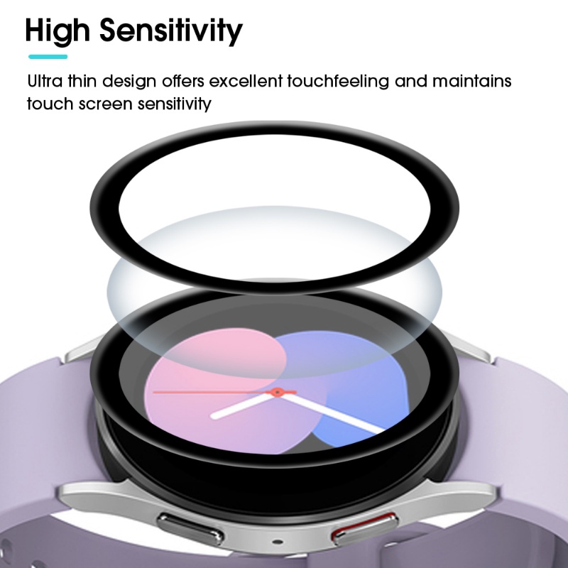 Pelindung Layar Tempered Glass 20D Curved Edge HD Anti Gores 40mm 44mm Untuk Samsung Galaxy Watch 5 Pro