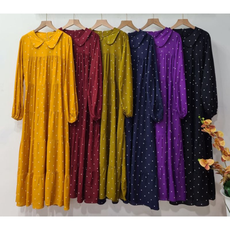 (khusus grosir isi 6 x105 = 630.000) mini dress terbaru bahan Rayon twill