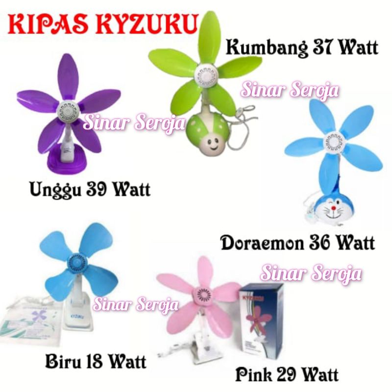 Kipas Jepit Kyzuku 3 in 1 18 Watt &amp; 29 Watt 36 Watt 37 Watt &amp; 39 Watt (Bisa Dijepit,Duduk,Tempel Dinding)