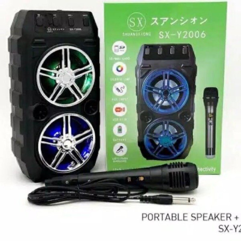 Speaker SX-Y2006 Speaker karaoke plus mic - speaker bluetooh