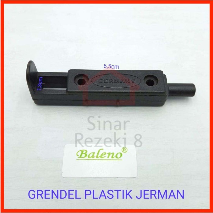 Grendel Plastik Pintu Lemari Jerman HITAM Kunci Pengaman Selot Slot