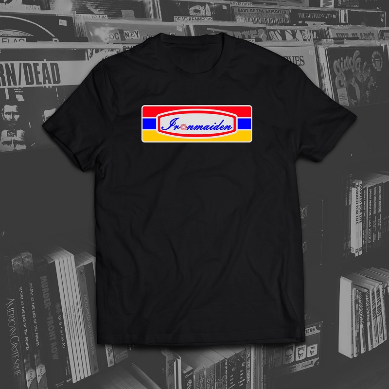 KAOS BAND IRONMAIDEN PARODY LOGO PLESETAN LUCU OVERSIZE