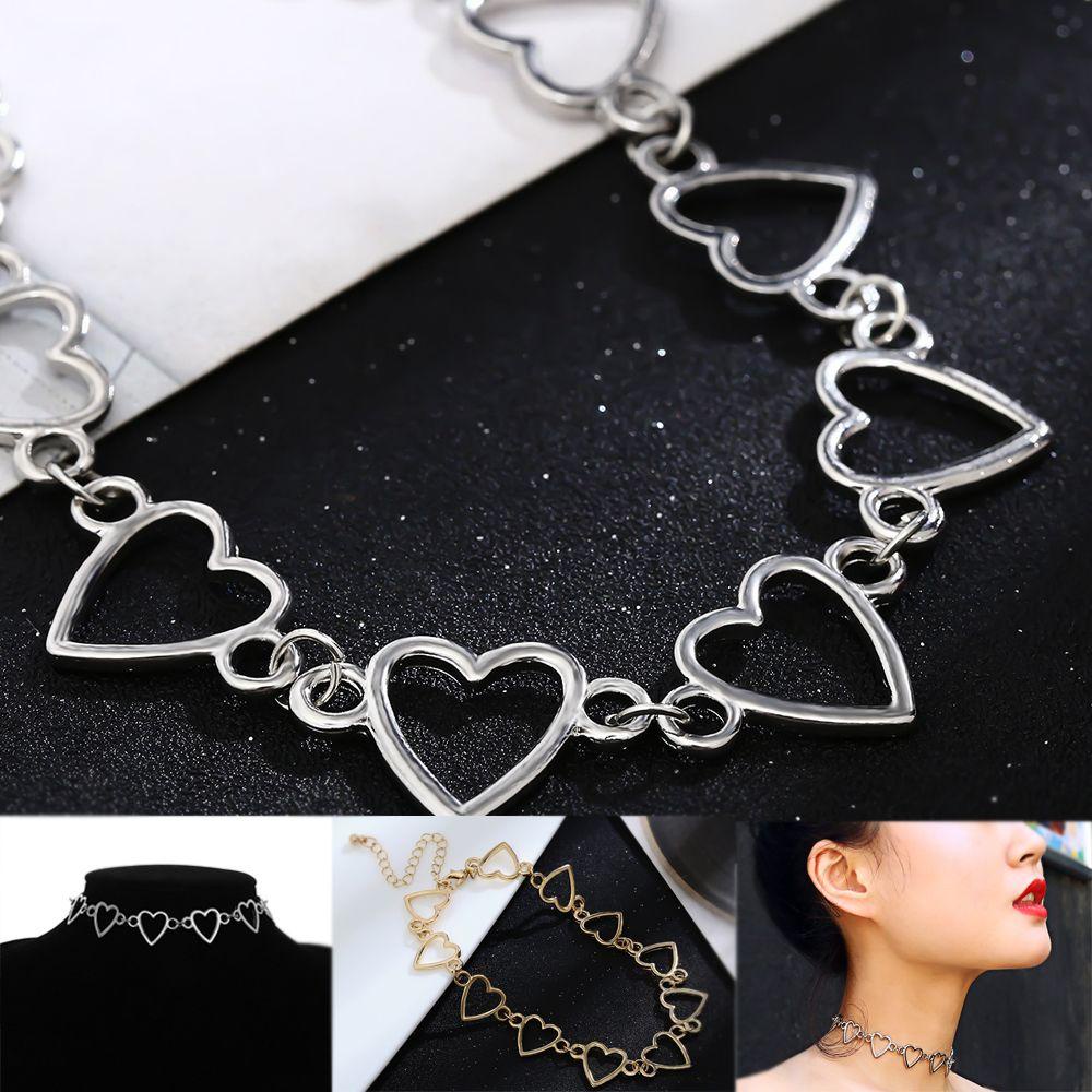 PREVA Hollow Heart Necklace Women Men Party Jewelry Stainless Steel  Chain Long Chain