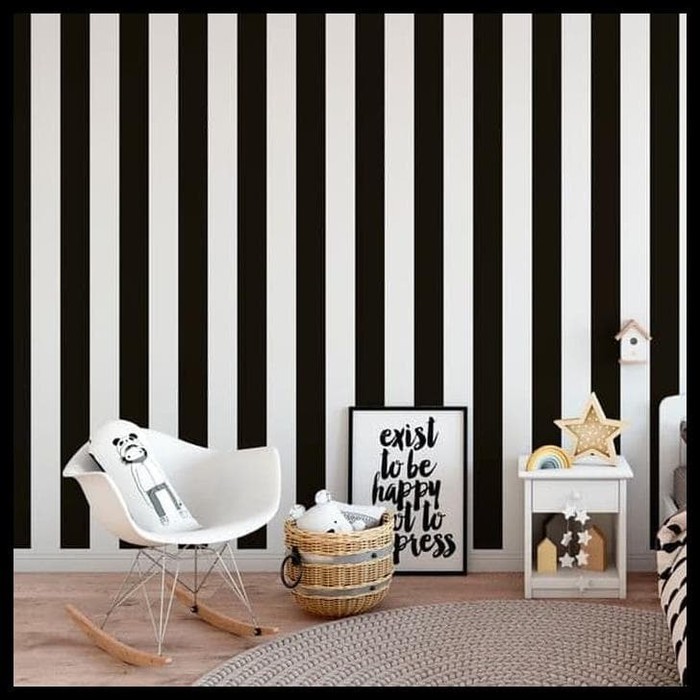 Produk Wallpaper Sticker Motif Garis HitamPutih 5358 Uk.9mx45cm