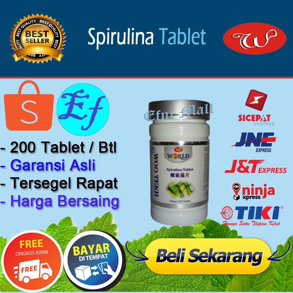 Spirulina Tablet Original - Obat Penyakit Lambung - Maag Kronis - Maag Akut - Asam Lambung - Gerd