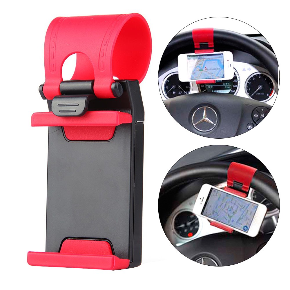 (STIR) Car Stir Holder Stir Mobil Car Steering Wheel Phone Socket Holder Mobil untuk HP