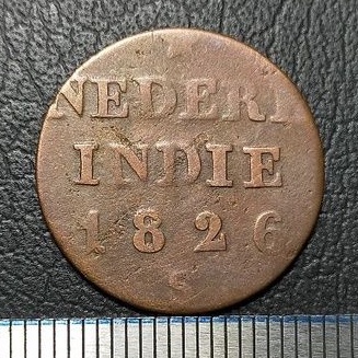 #23.NIS. UANG KUNO / KOIN KUNO 1/4 STUIVER, NEDERL INDIE TAHUN 1826