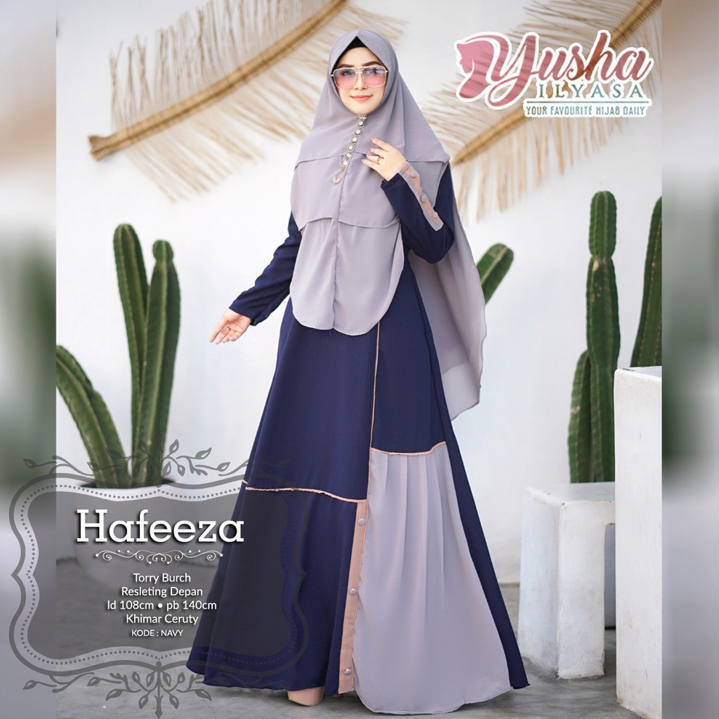 Setelan Gamis dan Jilbab Syari HAFEEZA