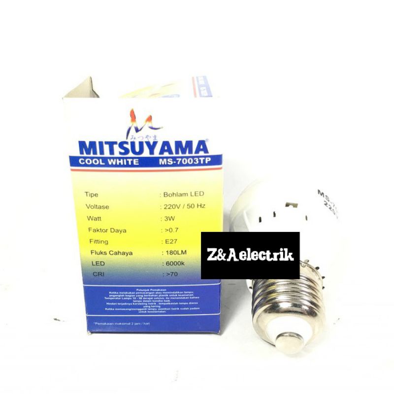 Bohlam putih Hemat LED 3 Watt MISUYAMA MS-7003TP