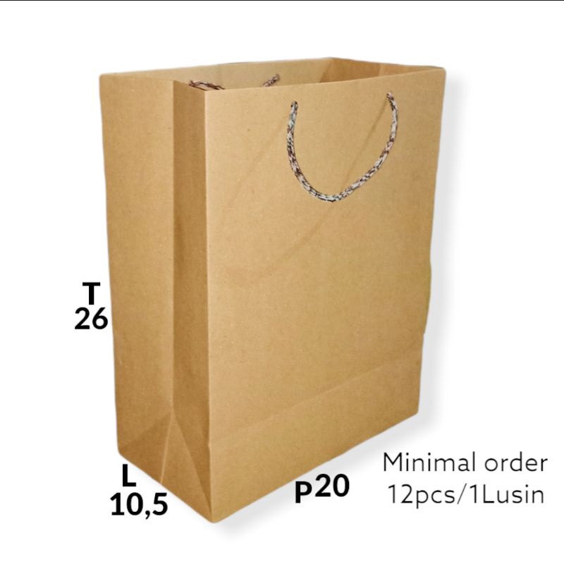 

paper bag polos / tas kertas coklat / paperbag murah ukuran R7 20x26x10,5
