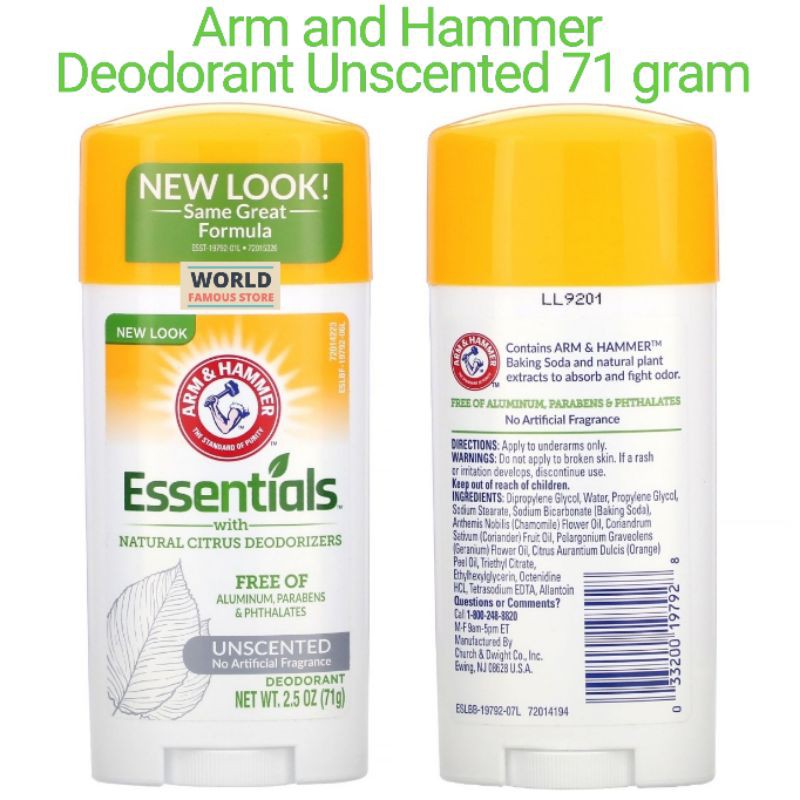 Arm &amp; Hammer Deodorant Unscented 71 gram