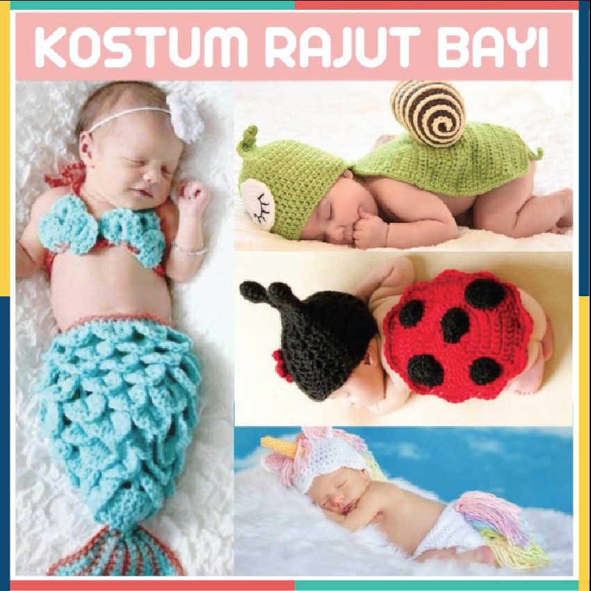 Ready Stok Kostum Baju Bayi Foto Fotografi Baju Bayi New born Rajut Full Month 2