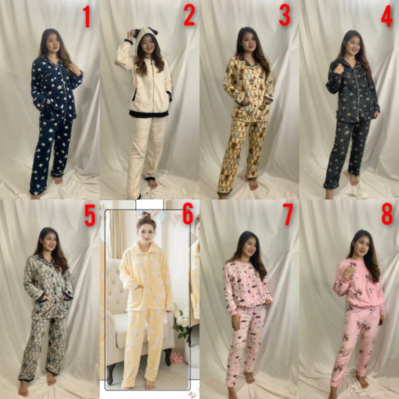 baju tidur PP wanita bahan bludru import ( seperti selimut)